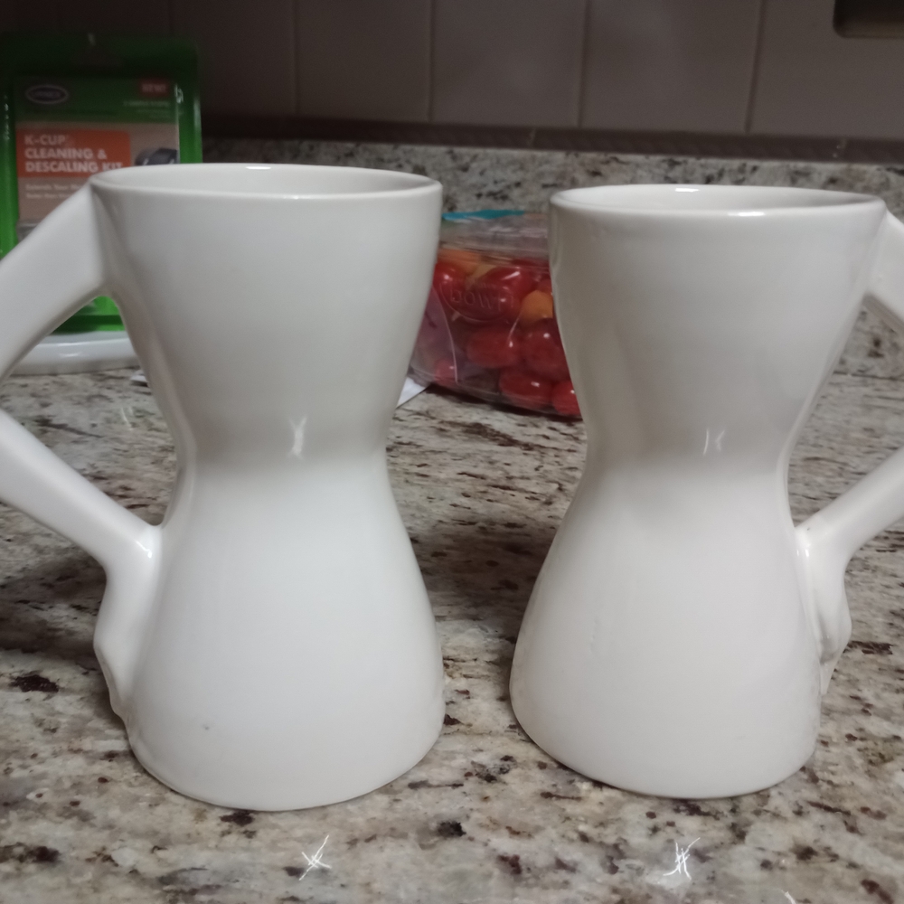 MBT White Ceramic Dining Mugs Modern Minimalist Design